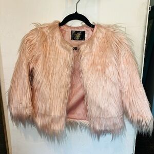 Chic Pink Faux Fur Jacket